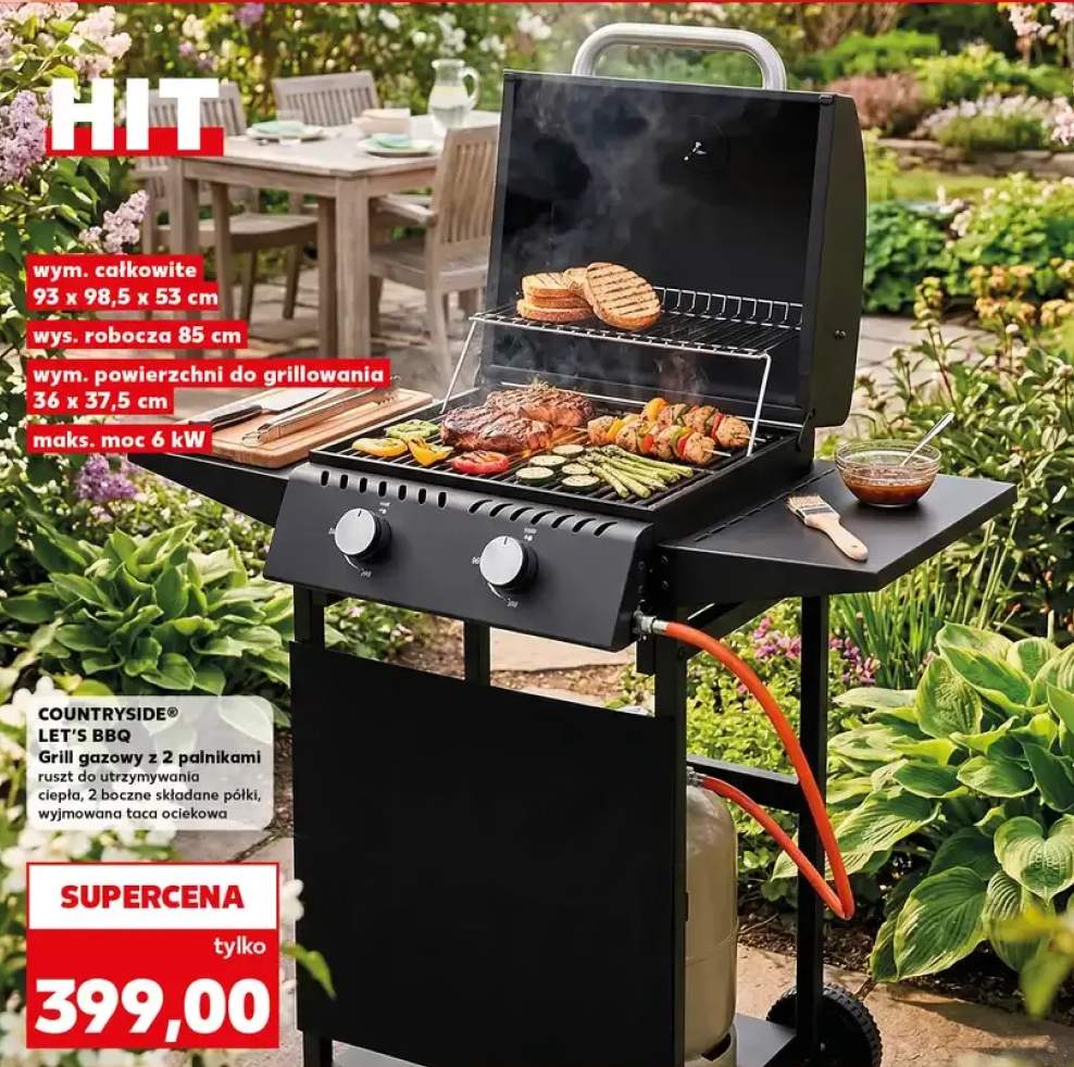 Grill gazowy Let's BBQ z 2 palnikami