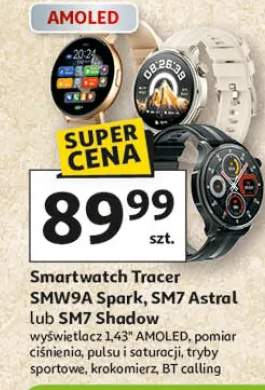 Smartwatch Tracer SMW9A Spark, SM7 Astral lub SM7 Shadow wyświetlacz 1.39" AMOLED, pomiar ciśnienia, pulsu i saturacji, tryby sportowe, krokomierz, BT calling
