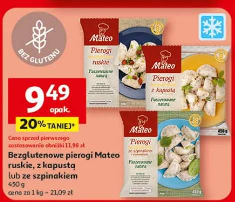 Bezglutenowe pierogi Mateo ruskie, z kapustą lub ze szpinakiem