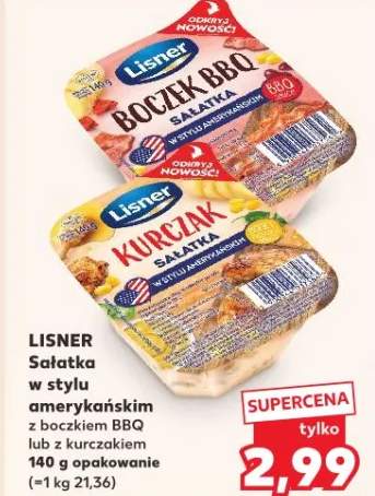 Sałatka w stylu amerykańskim z boczkiem BBQ lub z kurczakiem