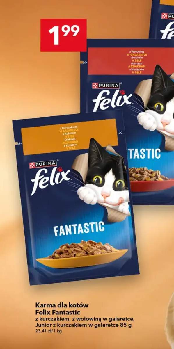 Karma dla kotów Fantastic z kurczakiem w galaretce 85g