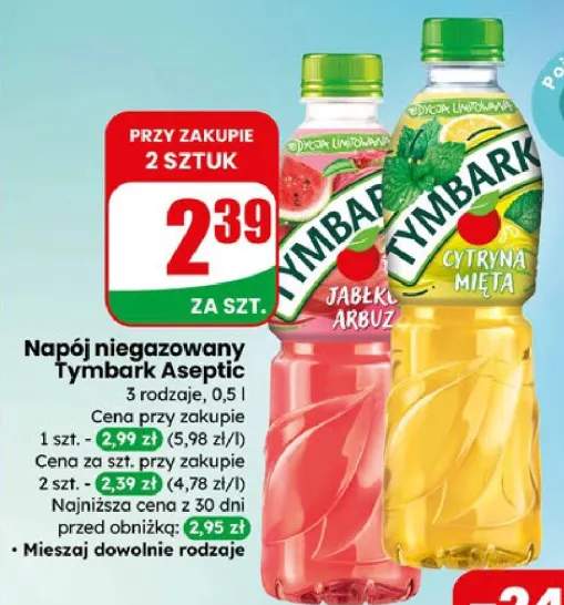 Napój niegazowany aseptic 3 rodzaje