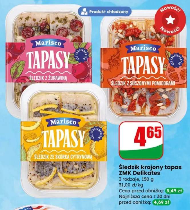 Śledzi krojony tapas ZMK Delikates, 3 rodzaje