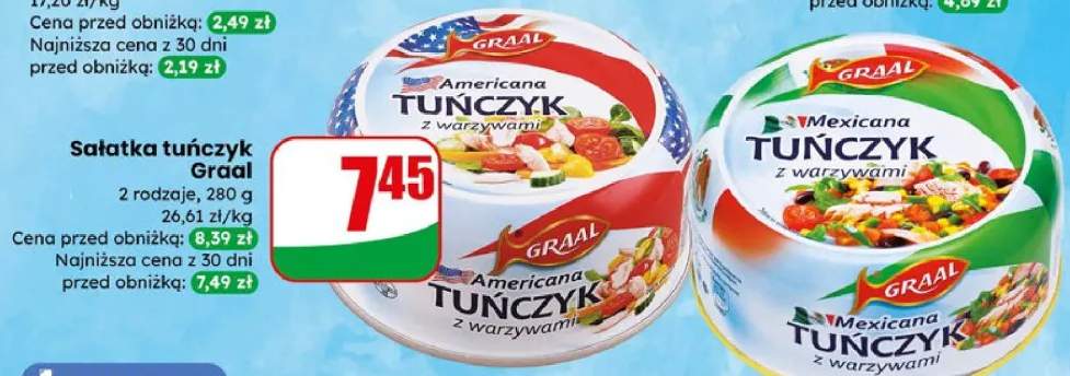 Sałatka tuńczyk Graal, 2 rodzaje