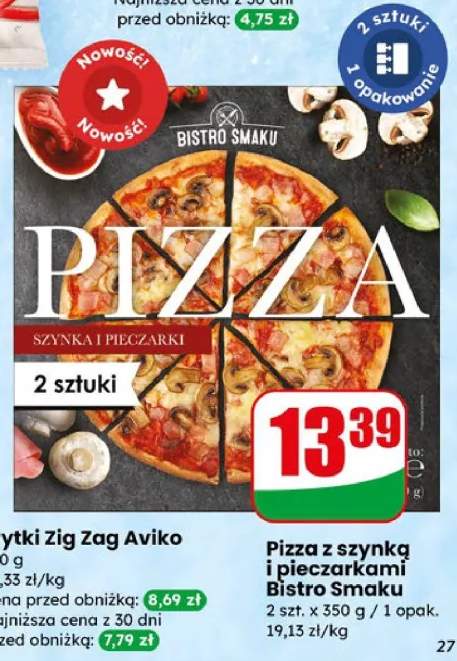 Pizza z szynką i pieczarkami Bistro Smaku