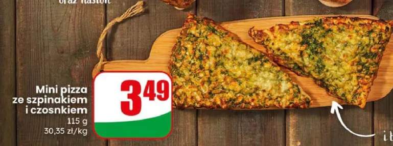 Mini pizza ze szpinakiem i czosnkiem