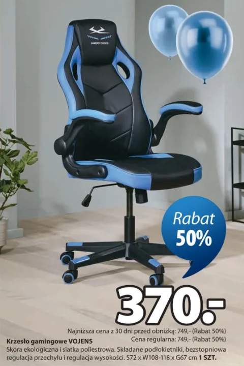 Krzesło gamingowe Vojens skóra ekologiczna i siatka poliestrowa