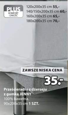 Prześcieradło x żzersejų z gumką JENNY