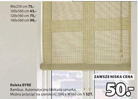 Roleta bambusowa. Automatyczna blokada sznurka. Można przyciąć na szerokość 90x210 cm