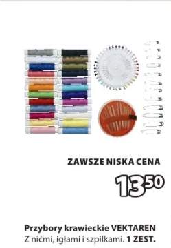 Przybory krawieckie z nicmi, igłami i szpilkami