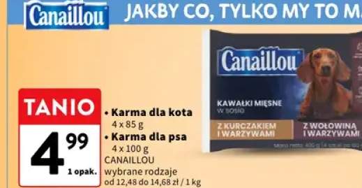 Karma dla psa kawałki mięsne w sosie z kurczakiem i warzywami, z wołowiną i warzywami