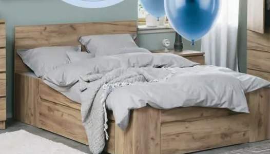 Rama łóżka Limfjorden okleina z miejscem do przechowywania