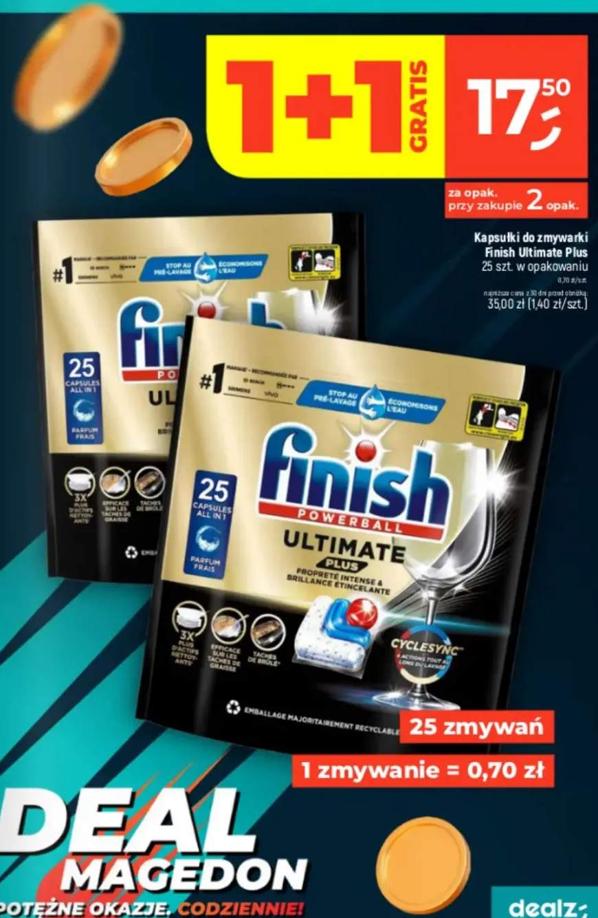 Kapsułki do zmywarki Ultimate Plus 25 szt. w opakowaniu