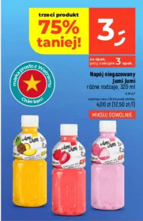 Napój niegazowany Jumi Jumi różne rodzaje