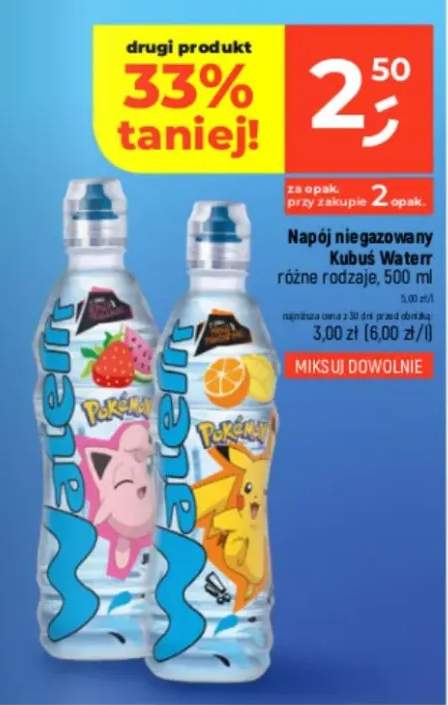 Napój niegazowany Kubuś Waterrr różne rodzaje
