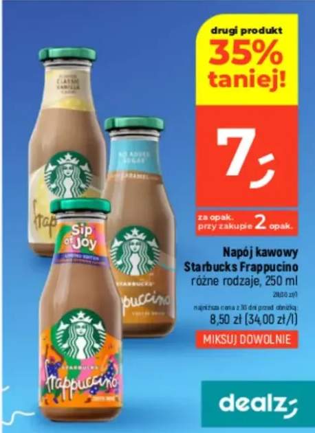 Napój kawowy Frappucino różne rodzaje