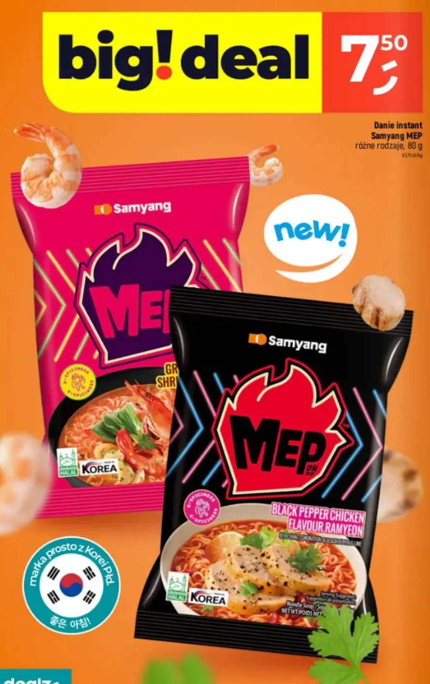 Danie instant MEP różne rodzaje