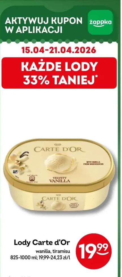 Lody wanilia, tiramisu