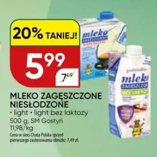 Mleko zagęszczone niesłodzone light + light bez laktozy