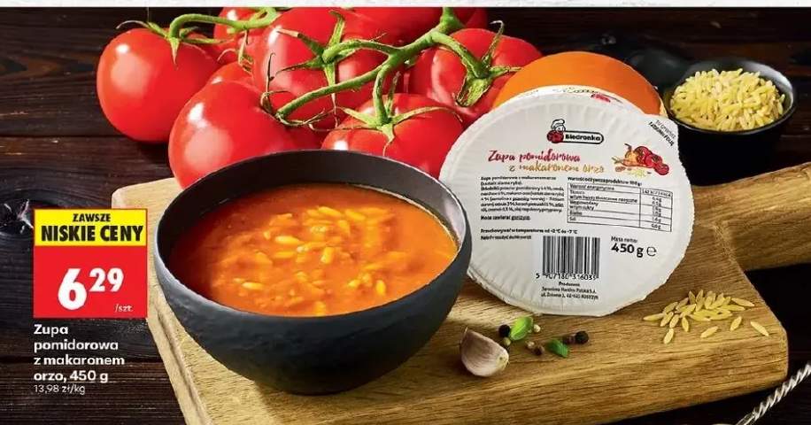 Zupa pomidorowa z makaronem orzo