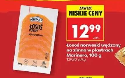 Łosoś norweski wędzony na zimno w plastrach