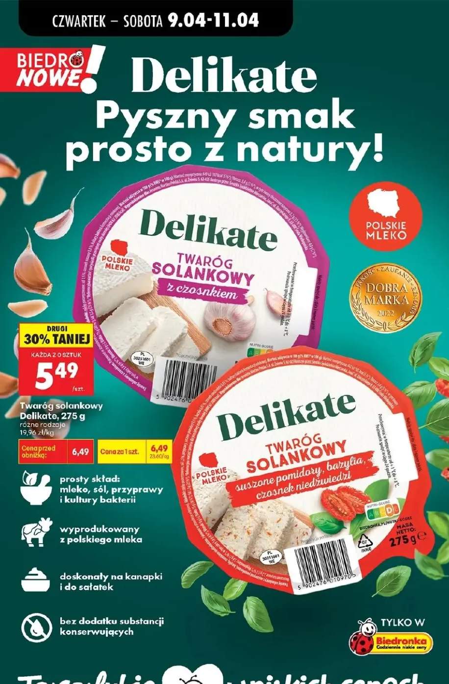 Twaróg solankowy z czosnkiem