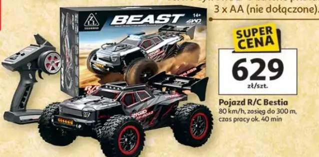 Pojazd R/C Bestia 80 km/h, zasięg do 300 m, czas pracy ok. 40 min