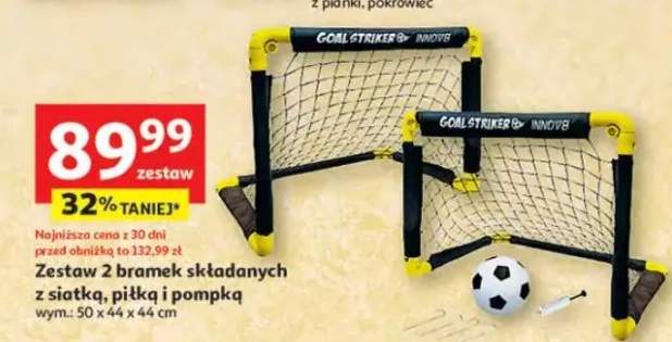 Zestaw 2 bramek składanych z siatką, piłką i pompką