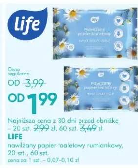 Nawilżony papier toaletowy rumiankowy, 20 szt., 60 szt.