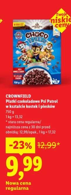 Płatki czekoladowe Psi Patrol w kształcie kostek i piesków