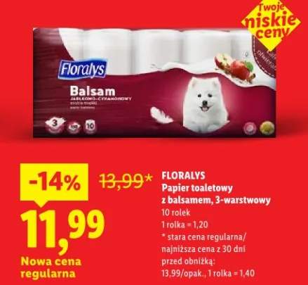 Papier toaletowy z balsamem, 3-warstwowy