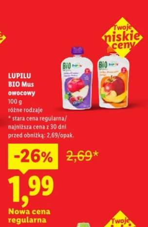 Mus owocowy Bio różne rodzaje