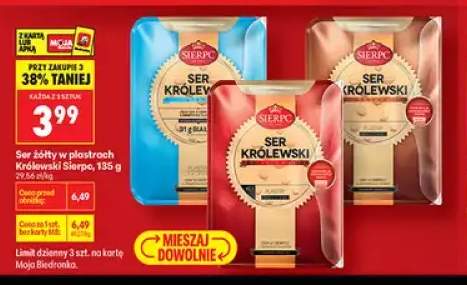 Ser żółty w plastrach Królewski Sierpc, 135 g