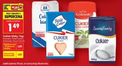 Cukier biały, 1 kg: Diamant, Polski Cukier, Cukier Kryształ