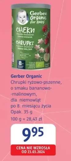 Chrupki ryżowo-pszenne, o smaku bananowo-malinowym, dla niemowląt po 8. miesiącu życia