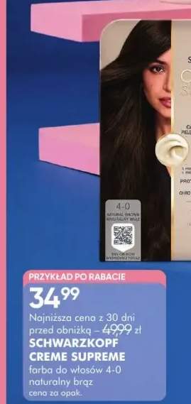 Farba do włosów Schwarzkopf Creme Supreme 4-0 naturalny brąz