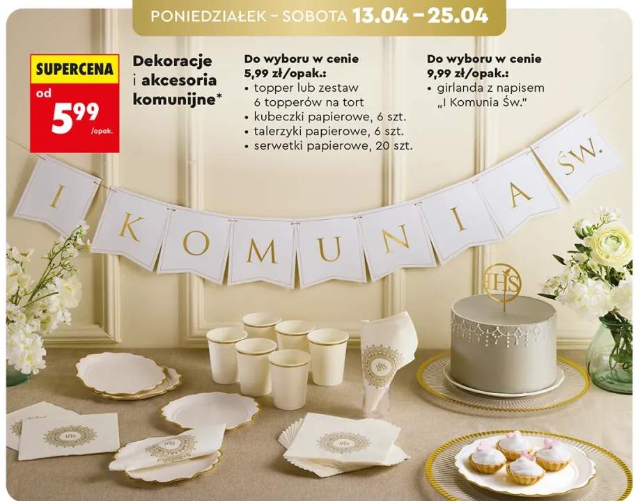 Dekoracje i akcesoria komunijne