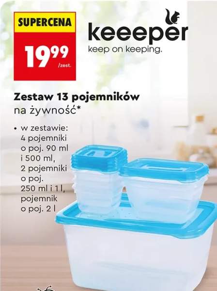 Zestaw 13 pojemników na żywność