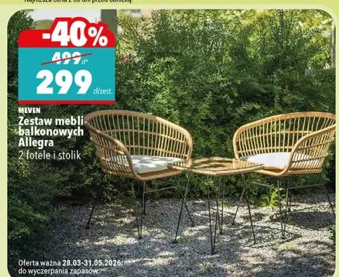 Zestaw mebli ogrodowych Allegra 2 fotele i stolik