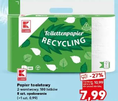Papier toaletowy 2-warstwowy, 180 listków