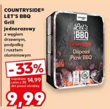 Grill jednorazowy Let's BBQ z węglem drzewnym