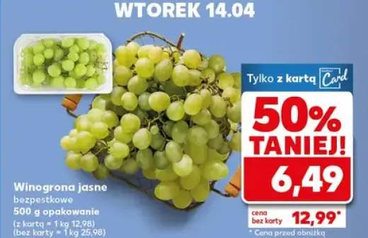 Winogrona jasne bezpestkowe