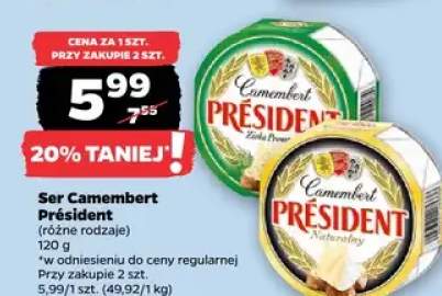 Ser Camembert Président (różne rodzaje)