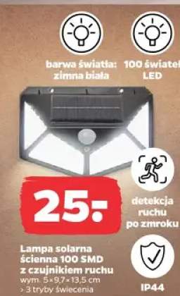 Lampa solarna ścienna 100 SMD z czujnikiem ruchu