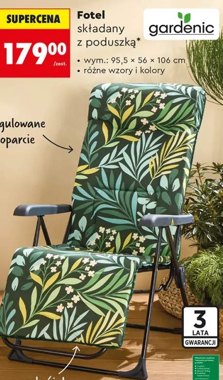 Fotel składany z poduszką