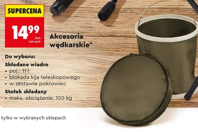 Akcesoria wędkarskie składane wiadro