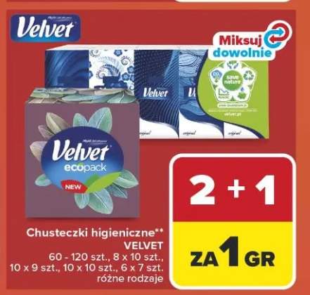 Chusteczki higieniczne Velvet ecopack