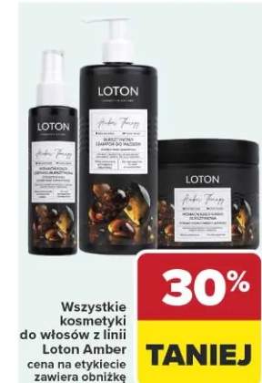 Wszystkie kosmetyki do włosów z linii Loton Amber cena na etykiecie zawiera obniżkę
