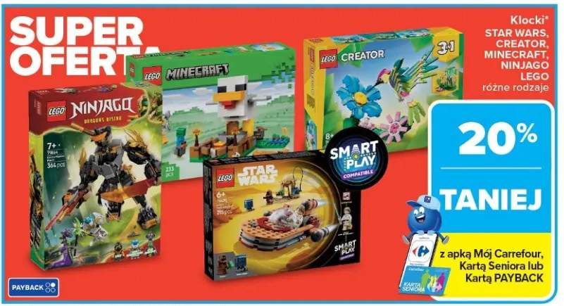 Klocki STAR WARS, CREATOR, MINECRAFT, NINJAGO LEGO różne rodzaje