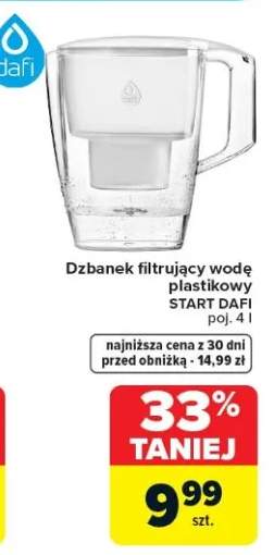 Dzbanek filtrujący wodę plastikowy Start poj. 4 l